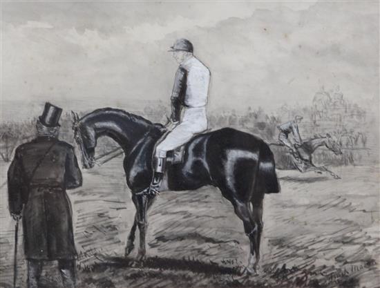 George Finch Mason (1850-1915) Racehorse with jockey up & 3 other equine pictures